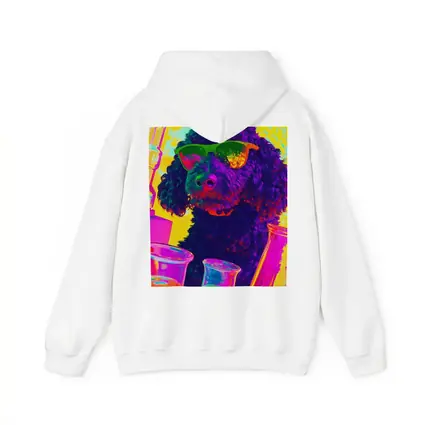 Poodle Dog Scientist Neon Pop Art
