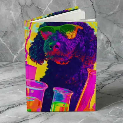 Poodle Dog Scientist Neon Pop Art