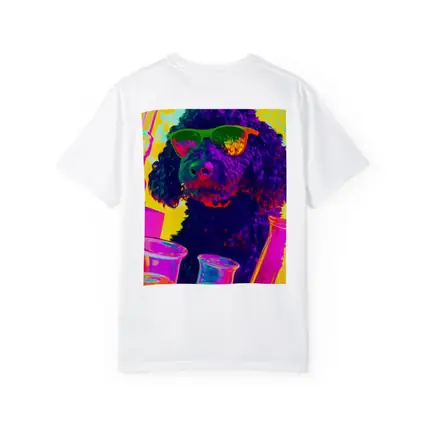 Poodle Dog Scientist Neon Pop Art