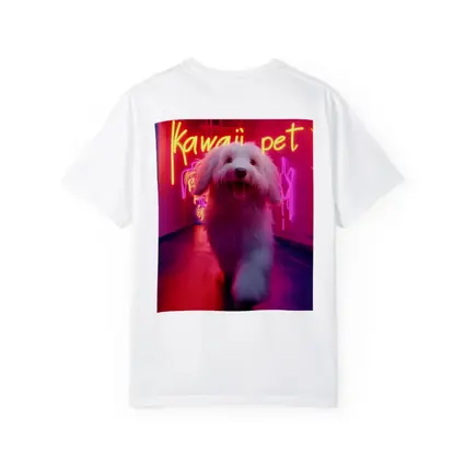 Fluffy White Dog Neon Kawaii Pet Hallway