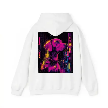 Labrador Dog Neon Cyberpunk City Night