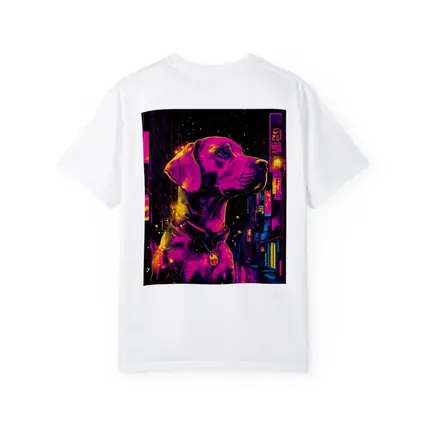 Labrador Dog Neon Cyberpunk City Night