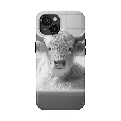 Highland Cow Relaxing In Bubble Bath