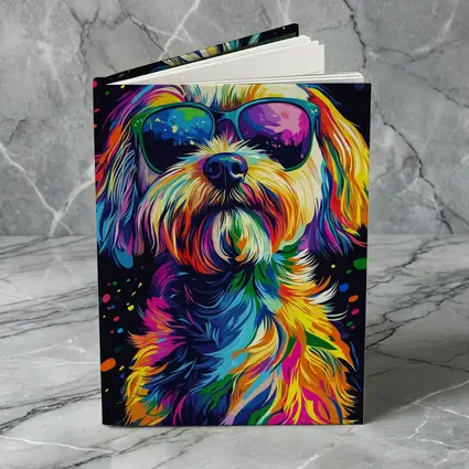 Colorful Shih Tzu Dog Wearing Sunglasses Pop Art