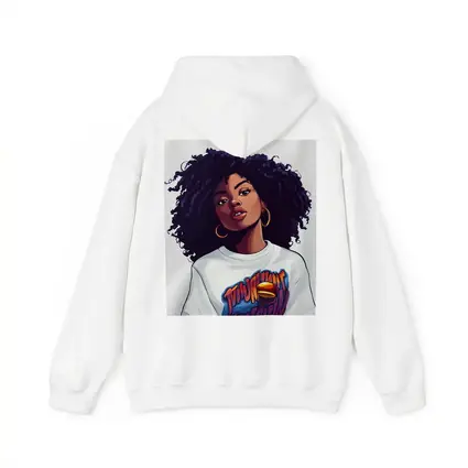 Cartoon Black Woman Curly Hair Streetwear Style