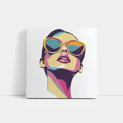 Pop Art Woman With Sunglasses White Background