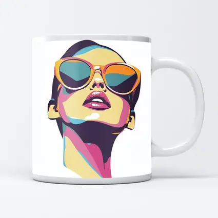 Pop Art Woman With Sunglasses White Background