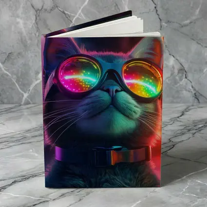 Cool Cat Neon Glasses Cyberpunk Night