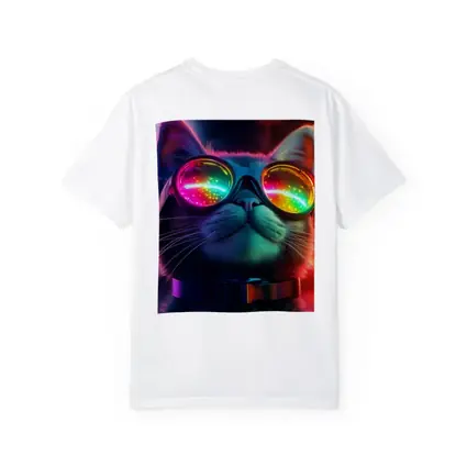 Cool Cat Neon Glasses Cyberpunk Night