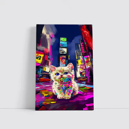 Colorful Kitten Pop Art Times Square