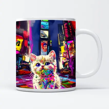 Colorful Kitten Pop Art Times Square