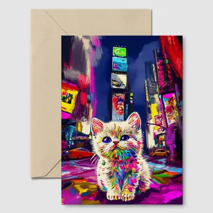 Colorful Kitten Pop Art Times Square