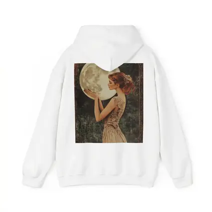 Art Nouveau Woman Holding Full Moon