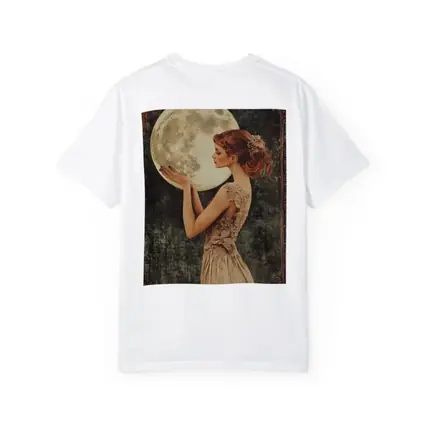 Art Nouveau Woman Holding Full Moon