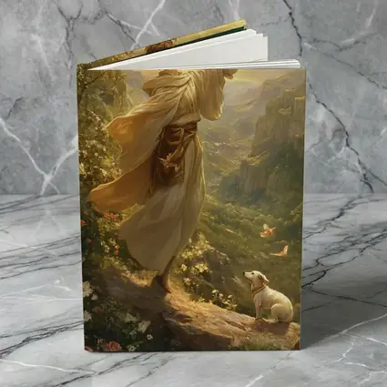 Young Man Releasing Bird Mountain Valley