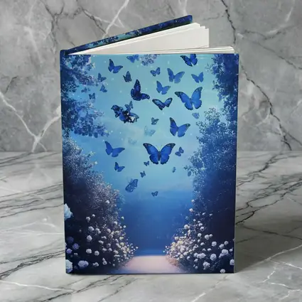 Blue Butterflies Glowing Enchanted Forest Path