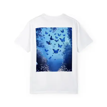 Blue Butterflies Glowing Enchanted Forest Path