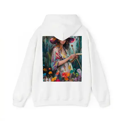 Painter Woman In Floral Garden Oil Art