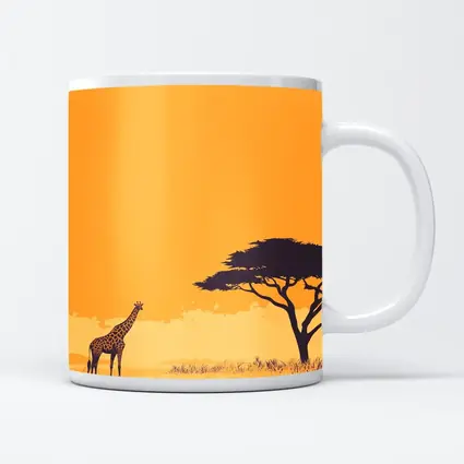 Giraffe Silhouette African Savanna Acacia Tree