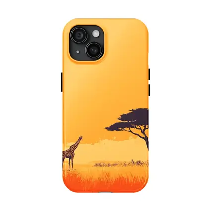 Giraffe Silhouette African Savanna Acacia Tree