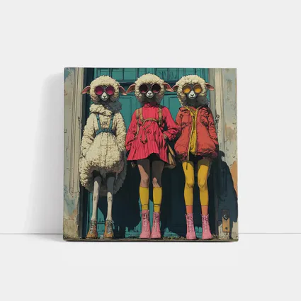 Three Fashion Sheep Sunglasses Urban Street Art