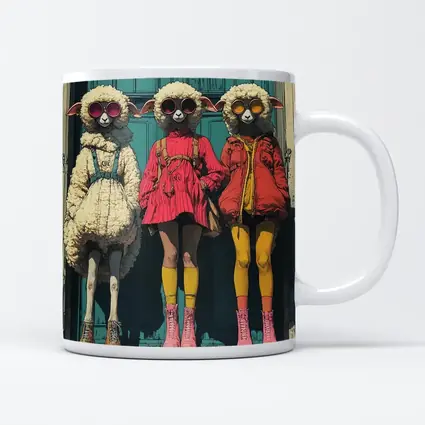Three Fashion Sheep Sunglasses Urban Street Art