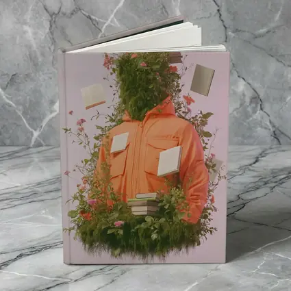 Orange Jacket Figure Surrounded By Blooming Flowers