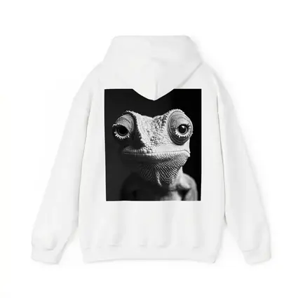 Chameleon Close Up Black White Portrait