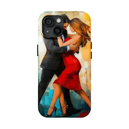 Tango Couple Dancing Abstract Colorful Background