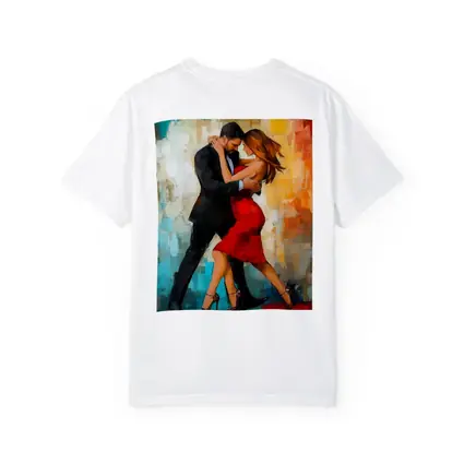 Tango Couple Dancing Abstract Colorful Background