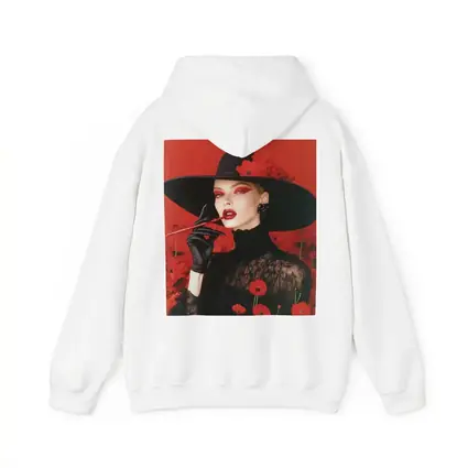 Fashion Woman Black Hat Red Poppies