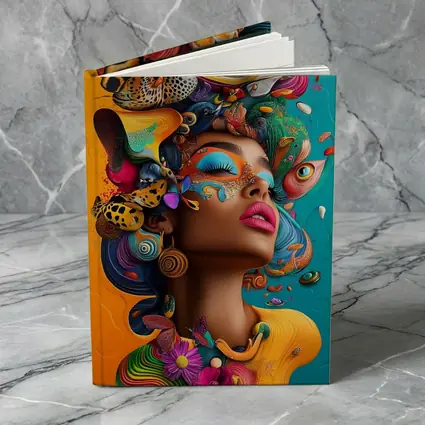 Surreal Woman Portrait With Colorful Psychedelic Elements