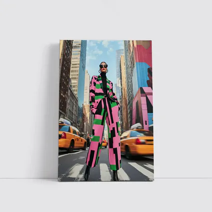 Bold Geometric Fashion Woman New York City