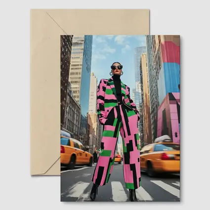 Bold Geometric Fashion Woman New York City