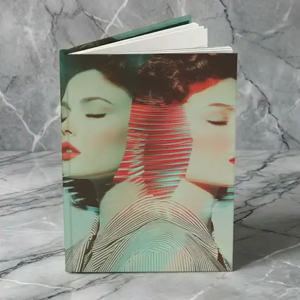 Retro Woman Portrait Double Exposure Pop Art