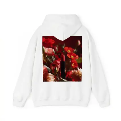 Red Lipstick Among Blooming Red Flowers
