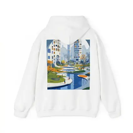 Modern City Park Illustration Blue Architecture