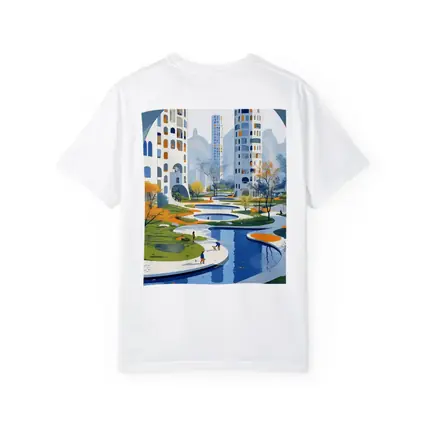 Modern City Park Illustration Blue Architecture