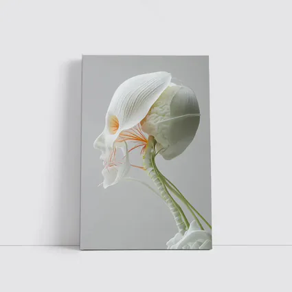 Human Head Anatomy Art Minimalist White Background