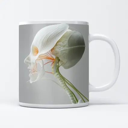Human Head Anatomy Art Minimalist White Background