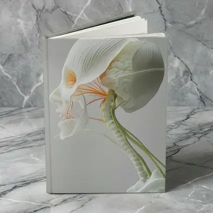 Human Head Anatomy Art Minimalist White Background