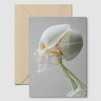 Human Head Anatomy Art Minimalist White Background