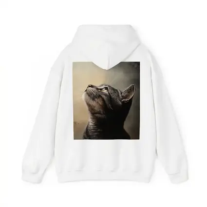 Tabby Cat Looking Up Moody Oil Painting