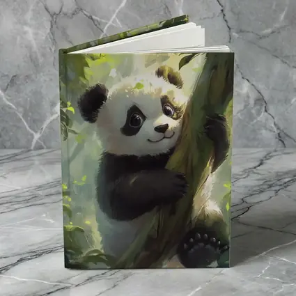 Baby Panda Climbing Tree Forest Art