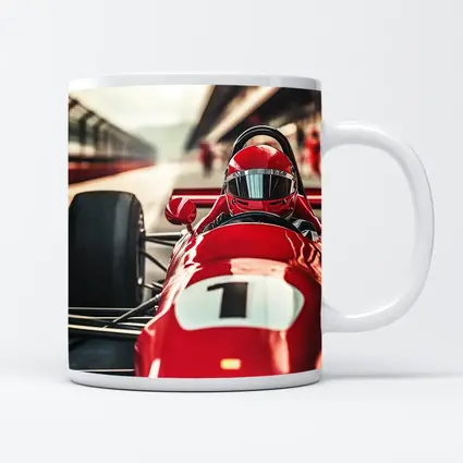 Red Formula One Racing Car Pit Lane