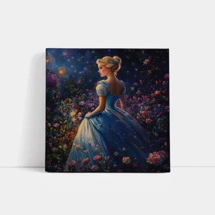 Princess Blue Gown Enchanted Floral Night Garden