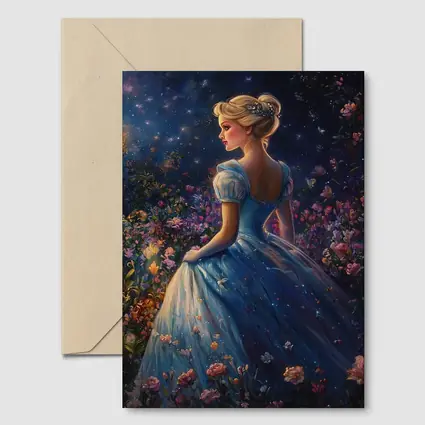 Princess Blue Gown Enchanted Floral Night Garden