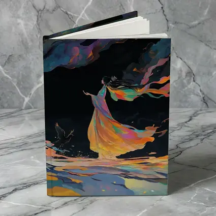 Colorful Woman Dancing Over Dark Waters