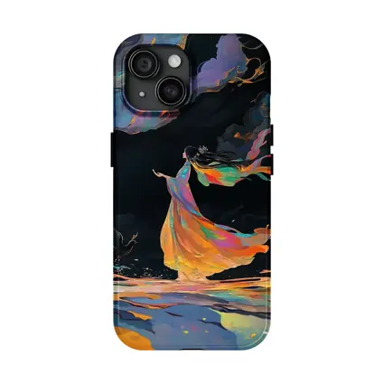 Colorful Woman Dancing Over Dark Waters