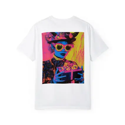 Pop Art Woman Neon Hat Sunglasses Yellow